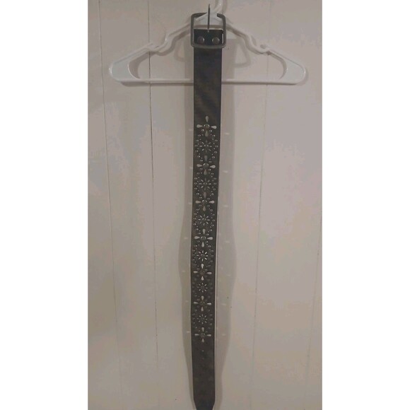 Roper Belt Womens Medium Floral Cutout Studded Cowgirl Western Genuine Leather - Picture 1 of 7